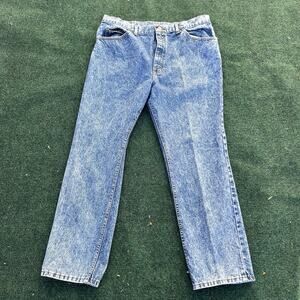 Vintage Lee Jeans Mens 38x30 Straight Leg Acid Wash USA Made